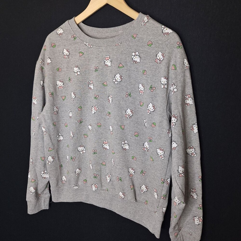 💙 Hello Kitty Cozy Crew Neck Sweatshirt Size XL Cute Comfy Streetwear - Picture 3 of 8